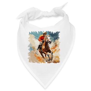 Pferde beim Galopprennen und Trabrennen - Bandana - Weiß - Vorne