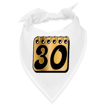 Dreißig - 30. Geburtstag  - Bandana - Weiß - Vorne