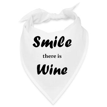 Lächeln Sie, es gibt Wein - Bandana - Weiß - Vorne
