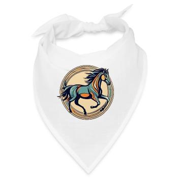 Pferd / Pferdestall / reiten / Galopp / Dressur - Bandana - Weiß - Vorne