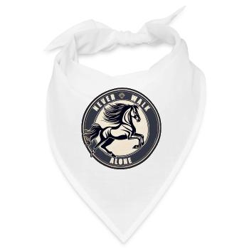 Pferd / Pferdestall / reiten / Galopp / Dressur - Bandana - Weiß - Vorne