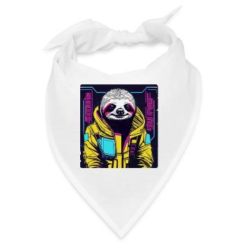 Faultier Astronaut / Tier / gelassen / Baum / Zoo - Bandana - Weiß - Vorne