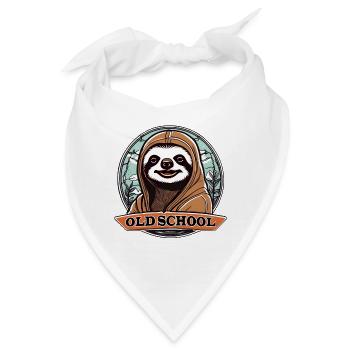 Faultier/ Old School / Tier / gelassen / Zoo - Bandana - Weiß - Vorne