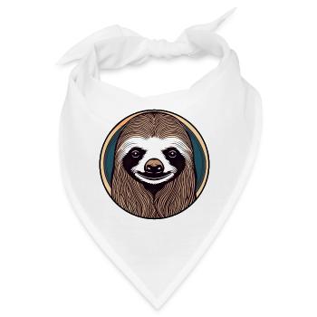 Faultier / Tier / gelassen / Baum / Zoo / niedlich - Bandana - Weiß - Vorne