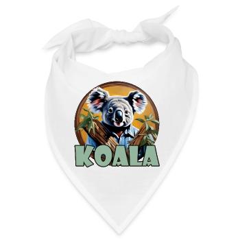 Koala / Tierwelt / Eukalyptus / Baumbewohner / Zoo - Bandana - Weiß - Vorne
