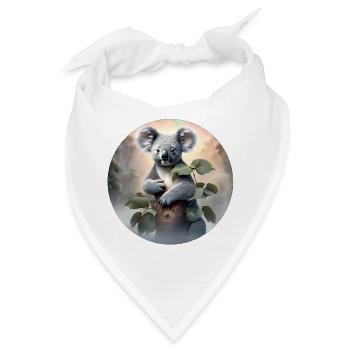 Koala / Tierwelt / Eukalyptus / Baumbewohner / Zoo - Bandana - Weiß - Vorne