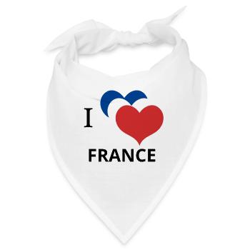 Ich liebe FRANKREICH Typografie Design Logo - Bandana - Weiß - Vorne