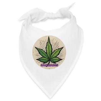 Weed / Cannabis / Gras / rauchen / Joint / Hasch - Bandana - Weiß - Vorne