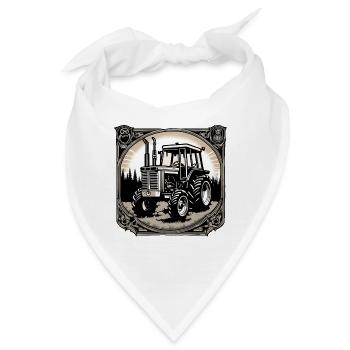 Traktor / Landwirtschaft / Bauer / Feldarbeit - Bandana - Weiß - Vorne