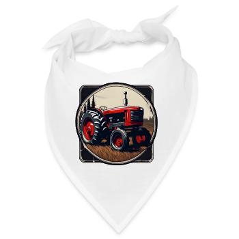 Traktor / Landwirtschaft / Bauer / Feldarbeit - Bandana - Weiß - Vorne
