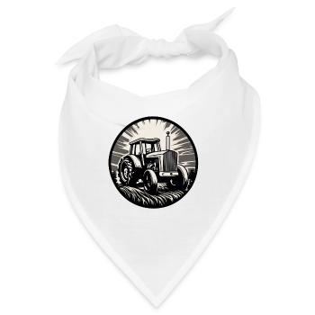 Traktor / Landwirtschaft / Bauer / Feldarbeit - Bandana - Weiß - Vorne
