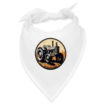 Traktor / Landwirtschaft / Bauer / Feldarbeit - Bandana - Weiß - Vorne