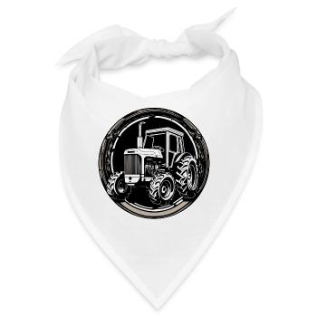 Traktor / Landwirtschaft / Bauer / Feldarbeit - Bandana - Weiß - Vorne