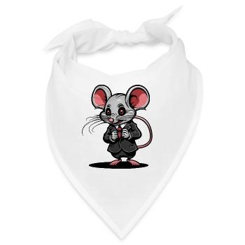 Maus / Tier / niedlich / Haustier / Nagetier - Bandana - Weiß - Vorne