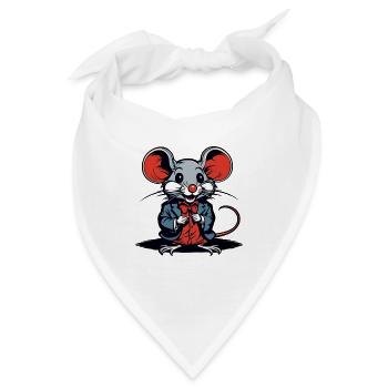 Maus / Tier / niedlich / Haustier / Nagetier - Bandana - Weiß - Vorne