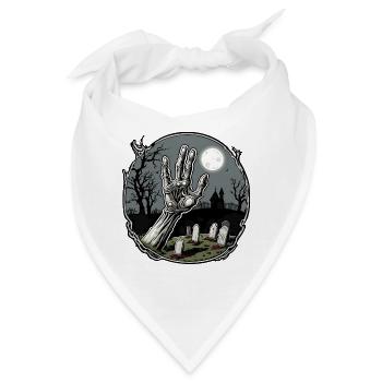 Zombie Hand / Halloween / Finger / Erde / Untot - Bandana - Weiß - Vorne