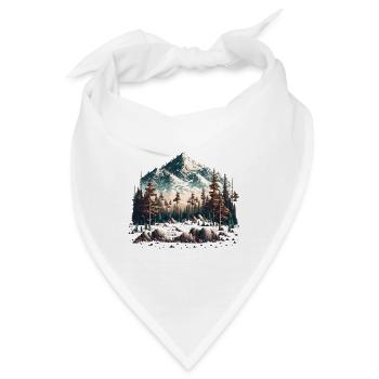 schöne Berglandschaft - Bandana - Weiß - Vorne