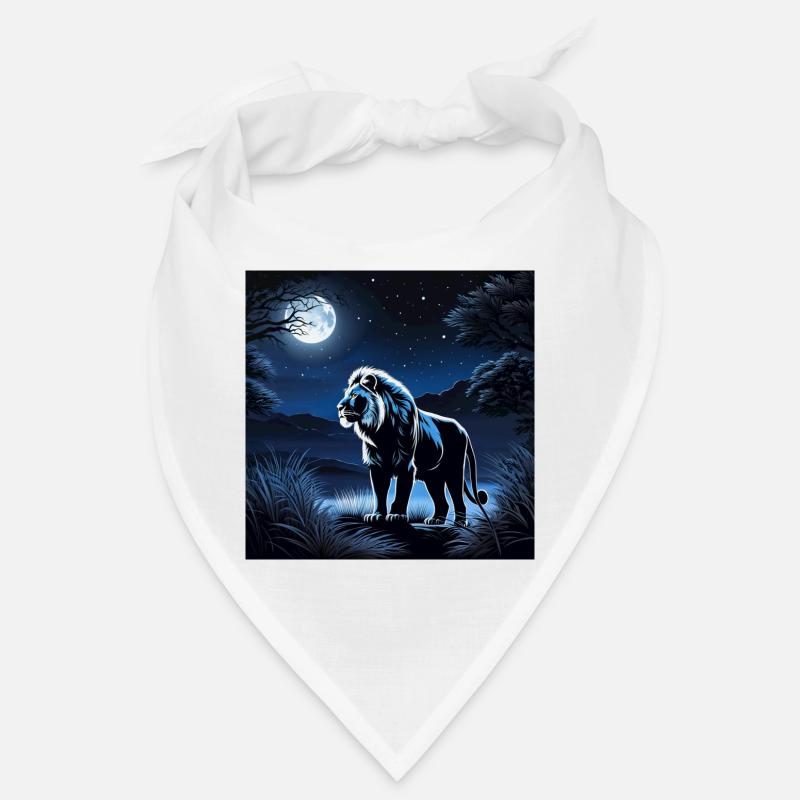Blauer Mondlöwe in Nachtwald Bandana