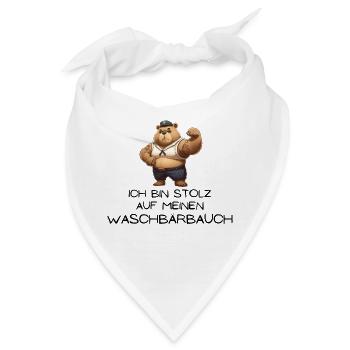 Waschbärbauch statt Waschbrettbauch - Bandana - Weiß - Vorne