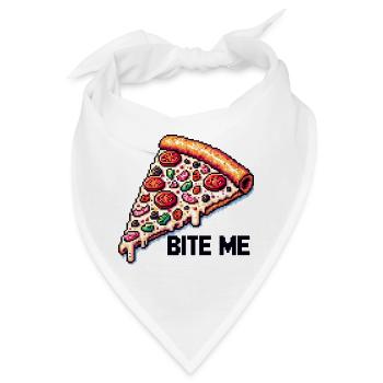 Bite me Pizza - Bandana - Weiß - Vorne