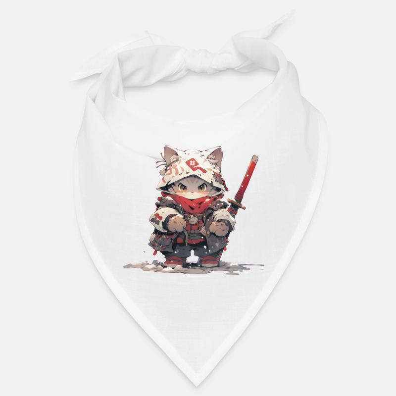 Cute Cat Samurai Bandana