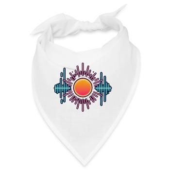Neon Sonne Soundwellen - Bandana - Weiß - Vorne