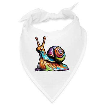 Schnecke / Tier / kriechen / Schleimig / langsam - Bandana - Weiß - Vorne