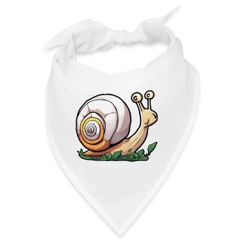 Schnecke / Tier / kriechen / Schleimig / langsam - Bandana - Weiß - Vorne