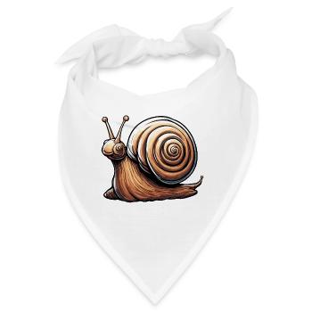 Schnecke / Tier / kriechen / Schleimig / langsam - Bandana - Weiß - Vorne