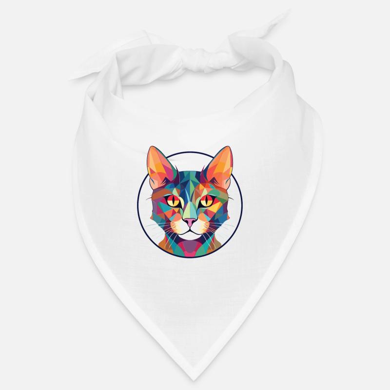 Pixie Bob Katze bunte Aquarell Haustier Illustration Bandana