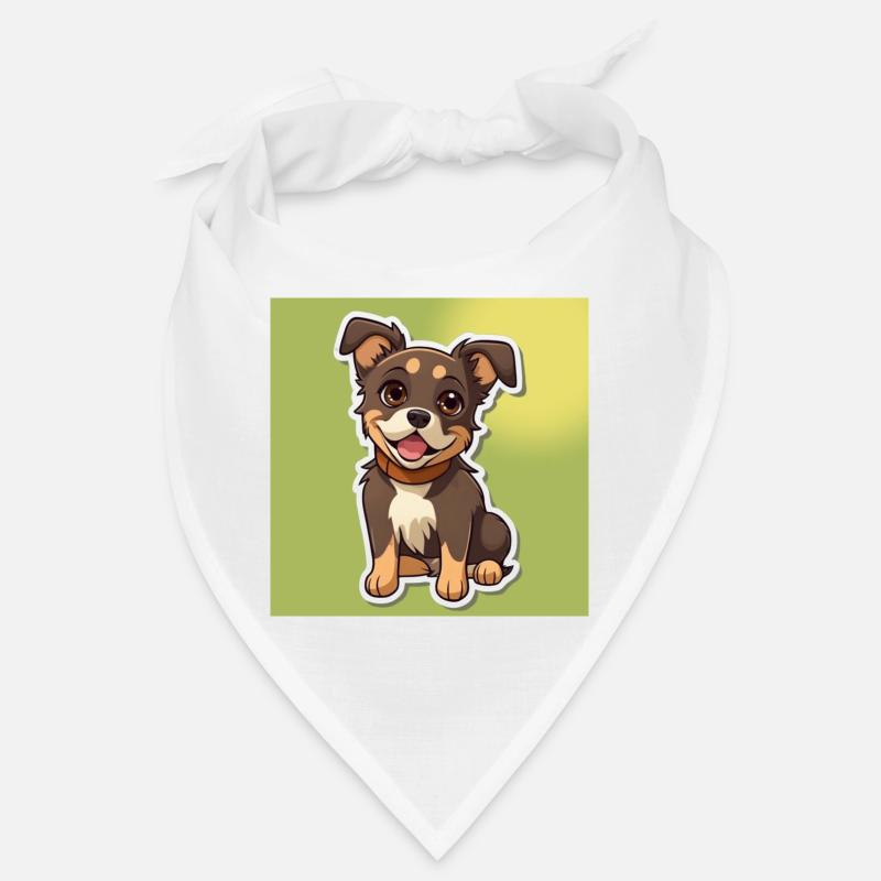 Dessin animé de chien 8 - Bandana - blanc