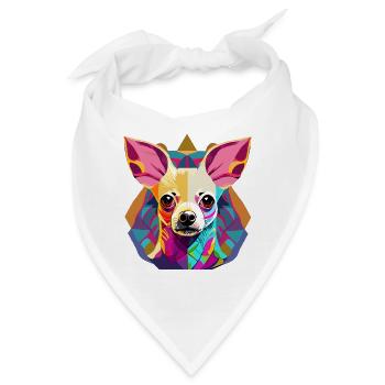 Farbenfrohe Chihuahua Illustration - Bandana - Weiß - Vorne