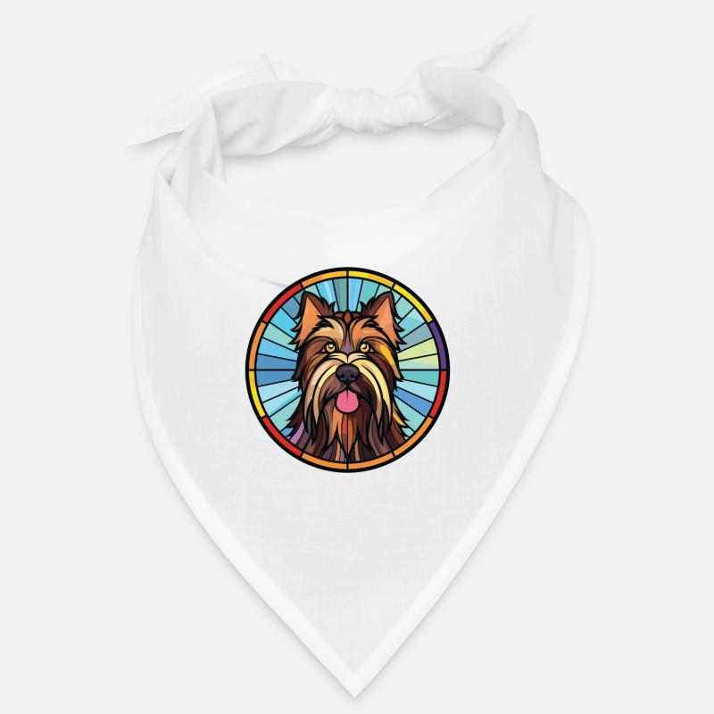 Skye Terrier chien race aquarelle Illustration Bandana