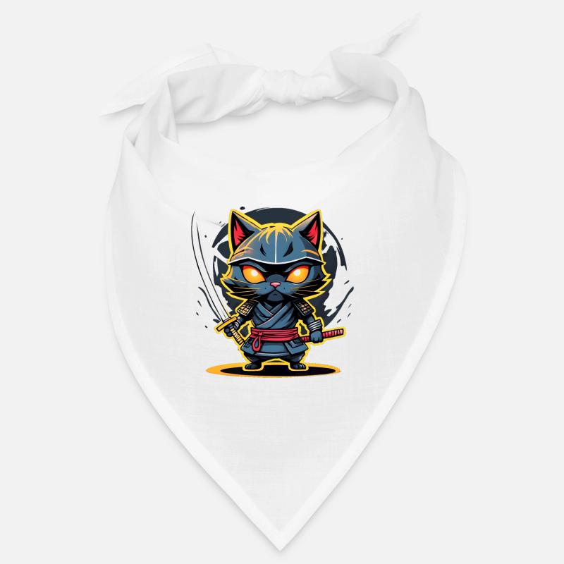 Ninja cat #5 - Bandana - blanc