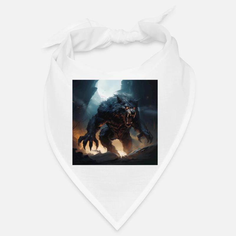 monstre loup-garou classique dans un style comique Bandana
