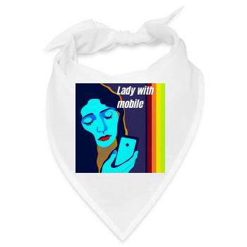 Madonna mit Handy - Bandana - Weiß - Vorne
