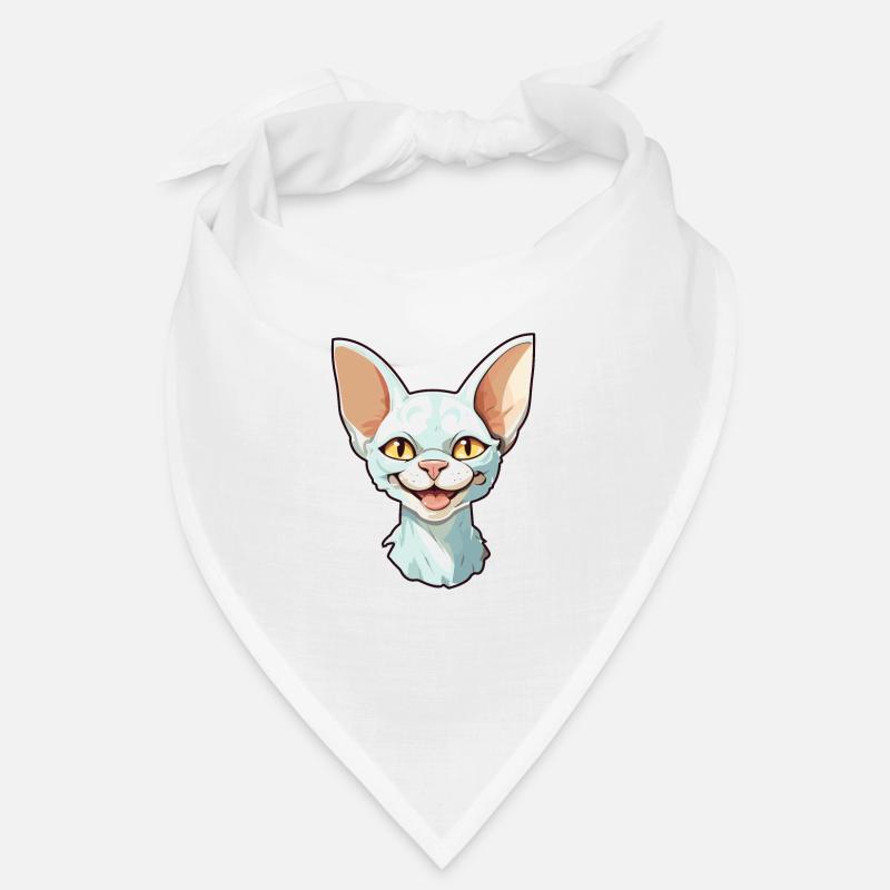 Devon Rex chat dessin animé aquarelle Illustration Bandana