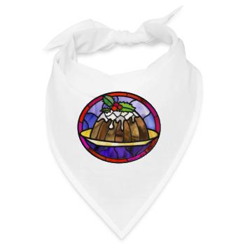 Weihnachtspudding. Weihnachtliche Illustration - Bandana - Weiß - Vorne