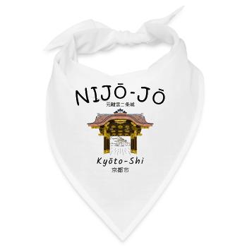 Burg Nijo-jo, Kaiservilla Kyoto Japan, Zeichnung - Bandana - Weiß - Vorne
