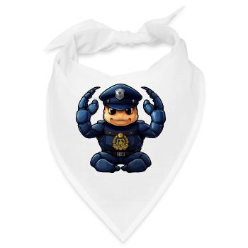 Skorpion Polizist - Bandana - Weiß - Vorne