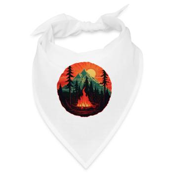 Outdoor Romantik - Lagerfeuer im Bergpanorama - Bandana - Weiß - Vorne