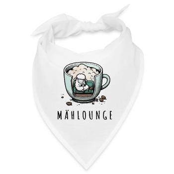 mählounge melange schaf lounge wortspiel kaffee - Bandana - Weiß - Vorne
