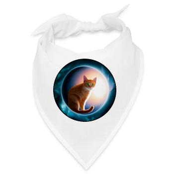 Katzen im kosmischen Orbit - Bandana - Weiß - Vorne