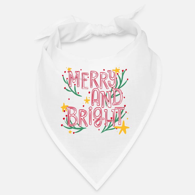 Merry and Bright Festive Script Bandana