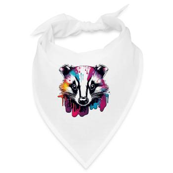 Dachs / Nagetier / Tier / Streifen / Wild - Bandana - Weiß - Vorne