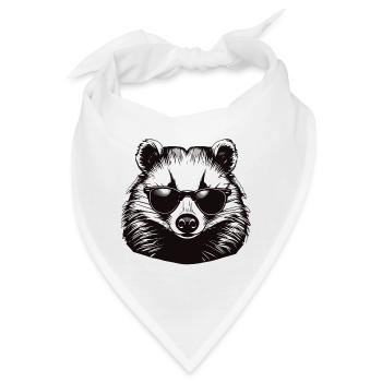 Dachs / Nagetier / Tier / Streifen / Wild - Bandana - Weiß - Vorne
