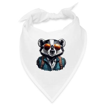 Dachs / Nagetier / Tier / Streifen / Wild - Bandana - Weiß - Vorne