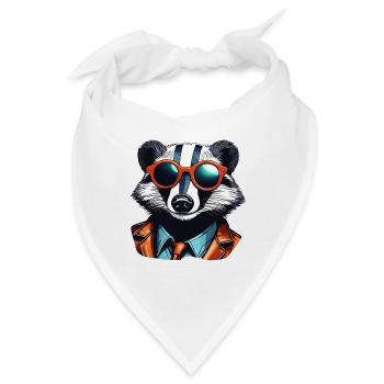 Dachs / Nagetier / Tier / Streifen / Wild - Bandana - Weiß - Vorne