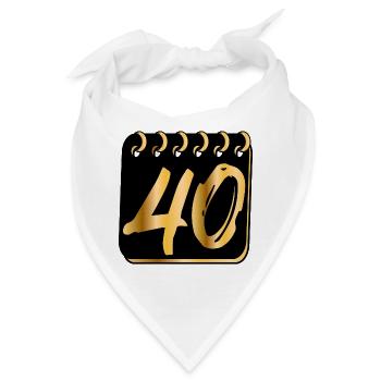 ZAHL 40 - Vierzig - 40. Geburtstag - Bandana - Weiß - Vorne