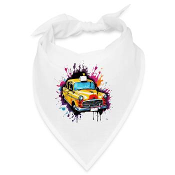 Taxi / Taxifahrer / Amerika / Comic / Old School - Bandana - Weiß - Vorne